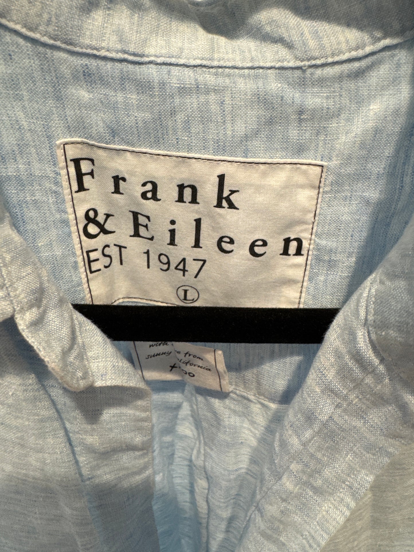 Frank & Eileen Hunter Woven Button Up Dress in Heather Blue size L