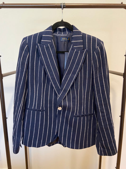 Polo Ralph Lauren Cotton and Linen Striped Blazer size 8