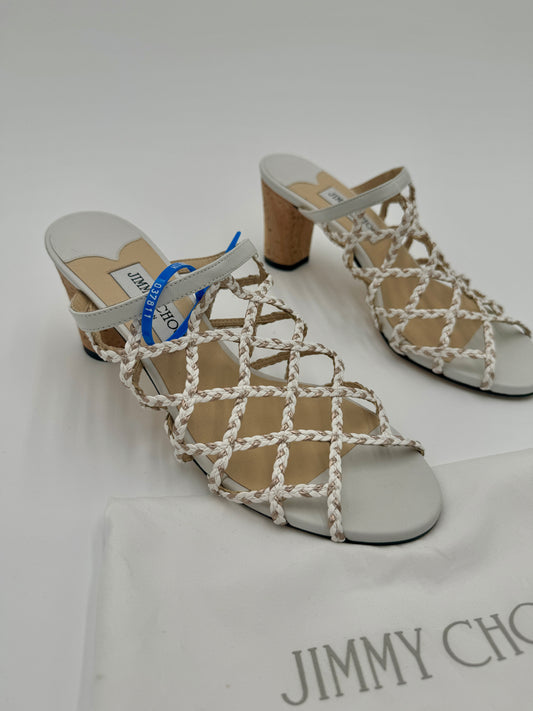 JIMMY CHOO Dean Rope Braided Sandals size 38