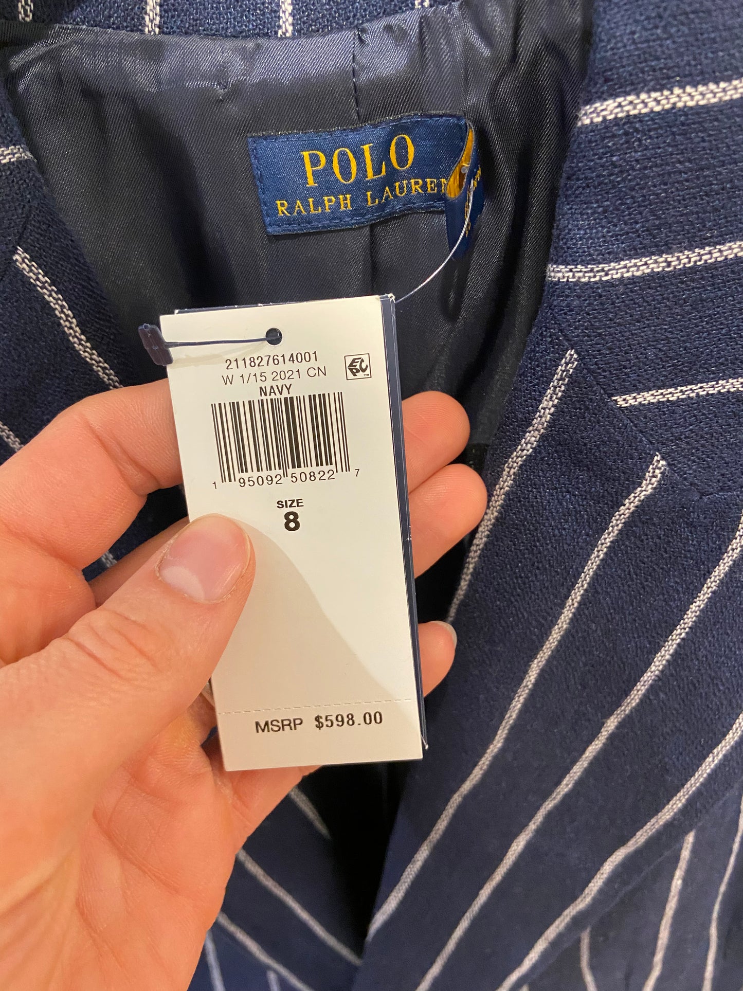Polo Ralph Lauren Cotton and Linen Striped Blazer size 8