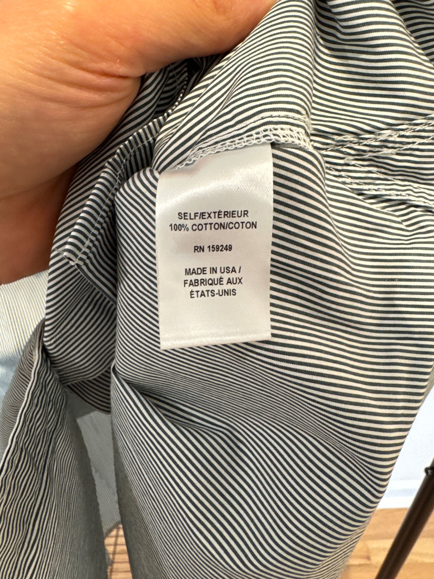 TWP Little Big Joe Stripe Cotton Crop Button-Up Shirt size M/L