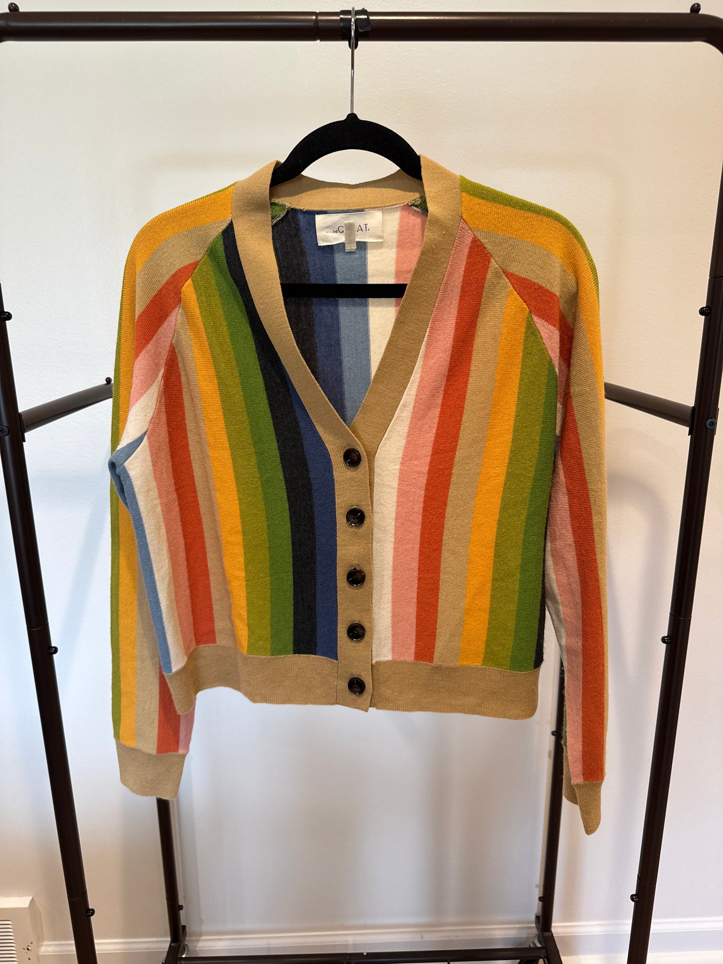The Great The Varsity Stripe Wool Blend Cardigan size 0 US XS