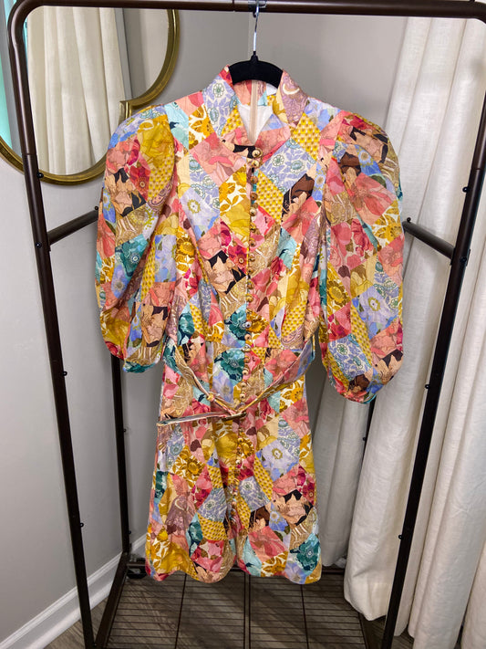 Zimmermann Tempo Kaleidoscope Mini Dress  size US 6