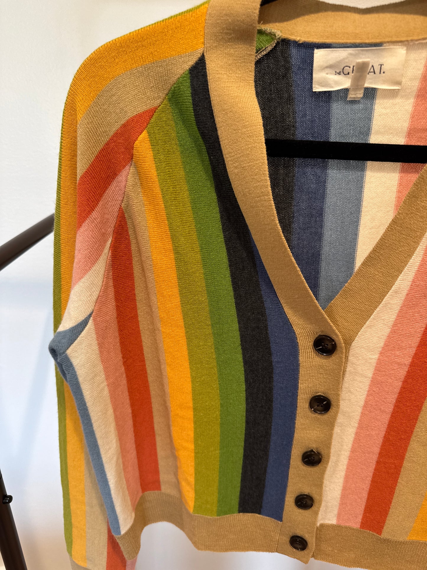 The Great The Varsity Stripe Wool Blend Cardigan size 0 US XS