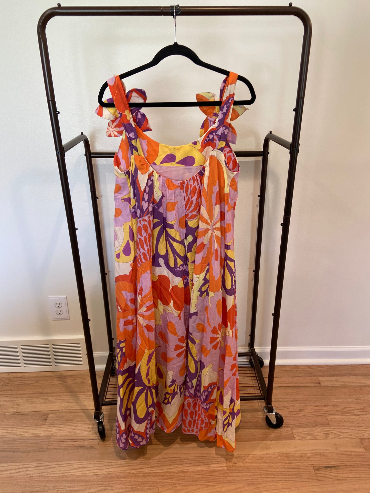 Farm Rio Lee Floral Cotton Blend Maxi Dress size M