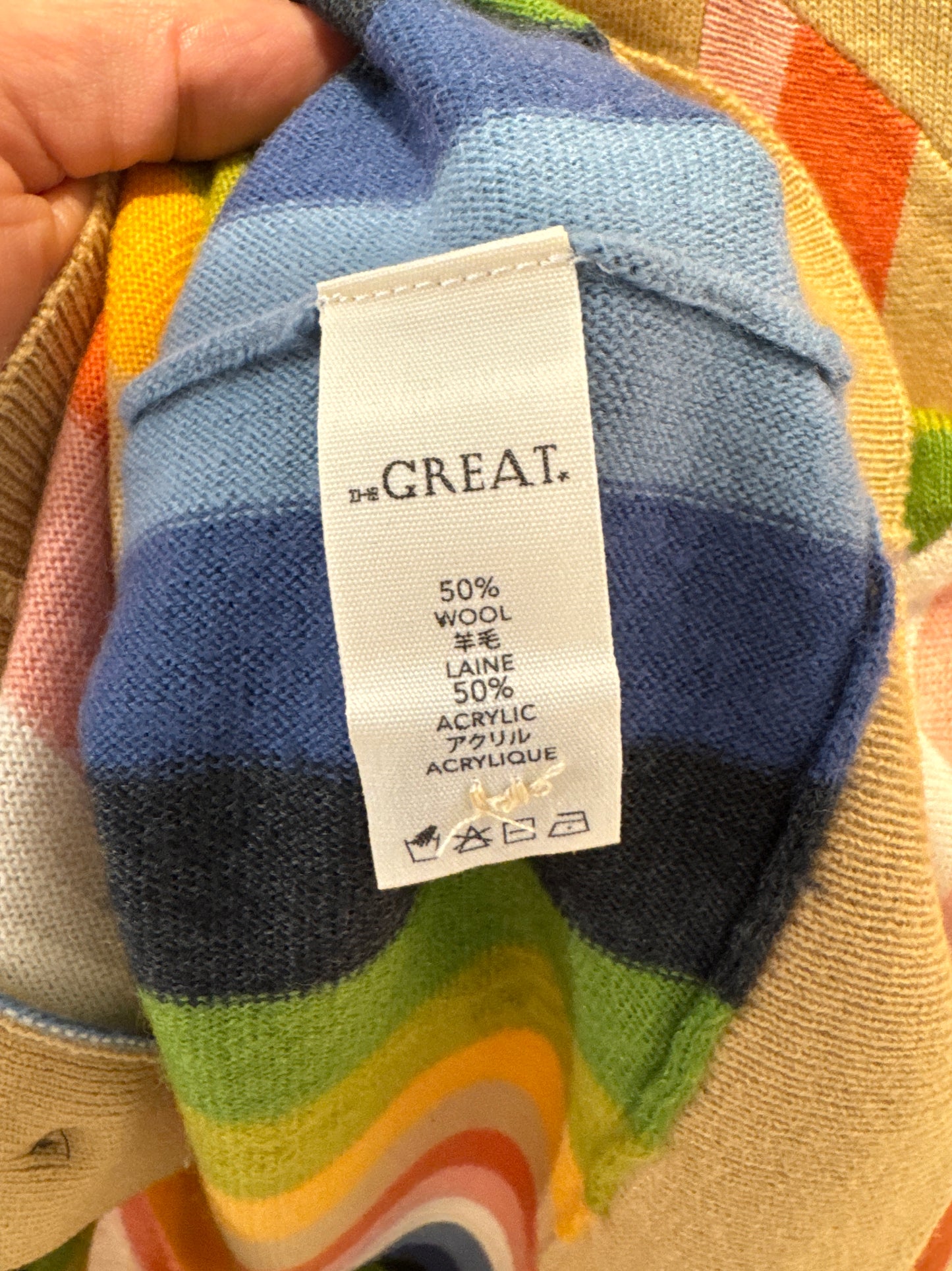 The Great The Varsity Stripe Wool Blend Cardigan size 0 US XS