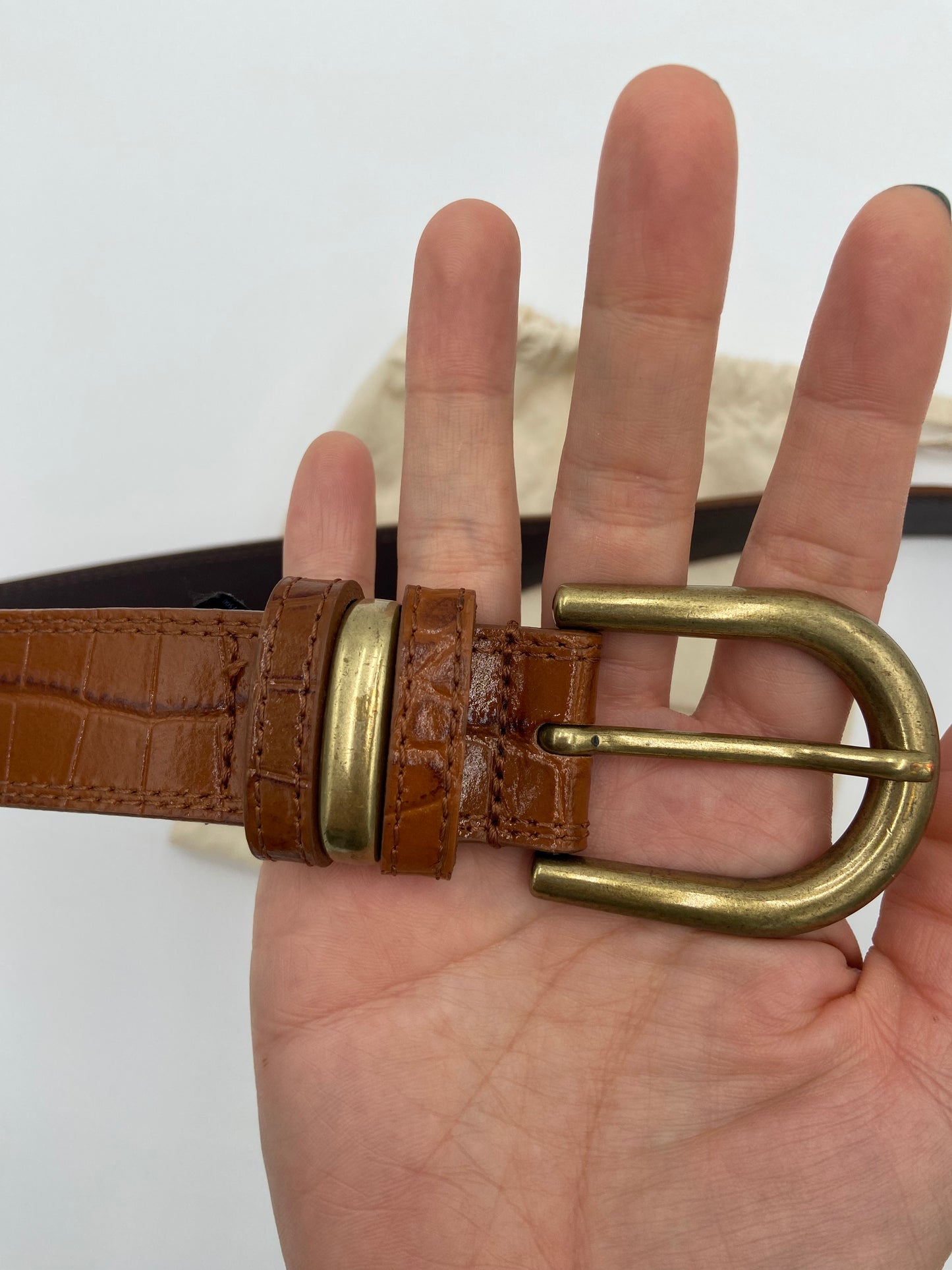 Sezane Taylor Croco Cognac Belt size 95