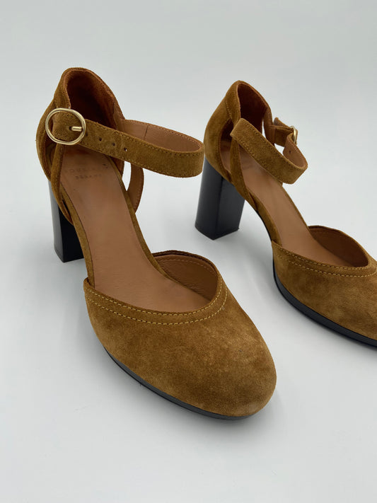 Sezane Katie Suede Mary Jane Pumps size 38