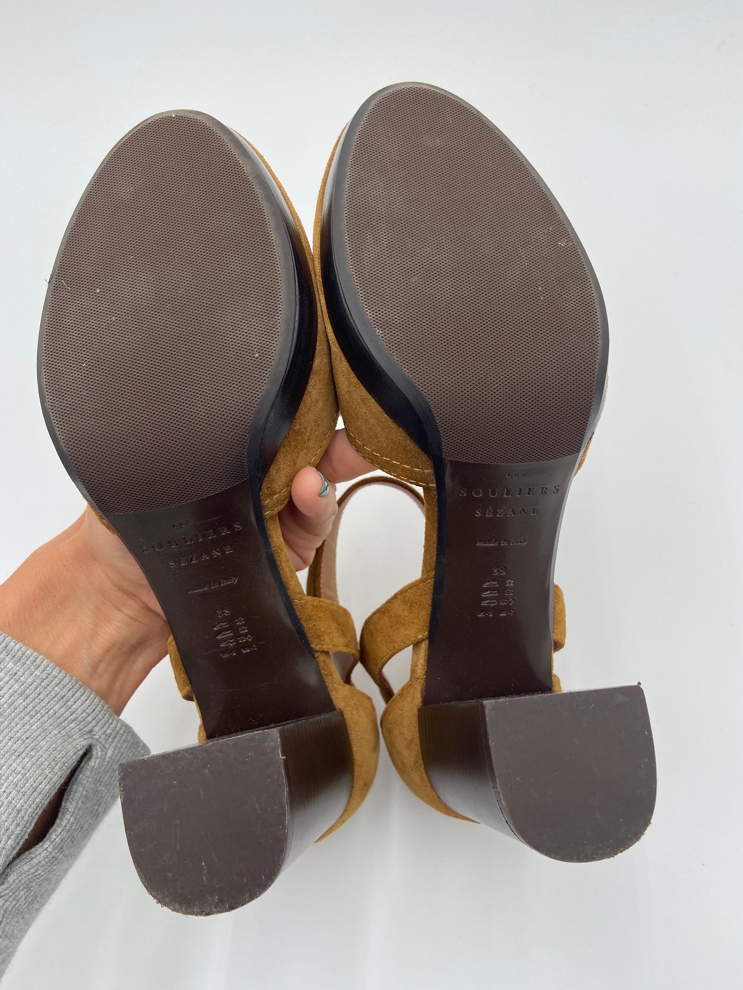 Sezane Katie Suede Mary Jane Pumps size 38