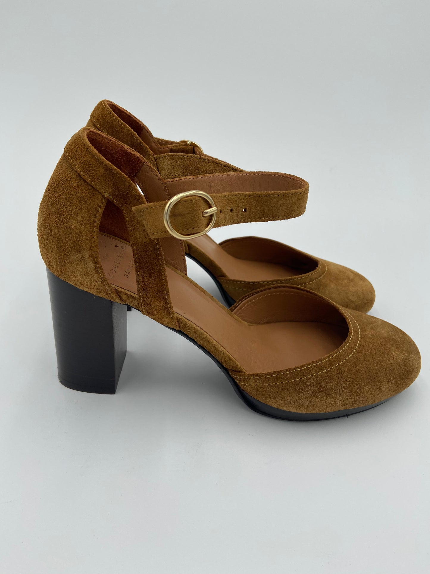 Sezane Katie Suede Mary Jane Pumps size 38