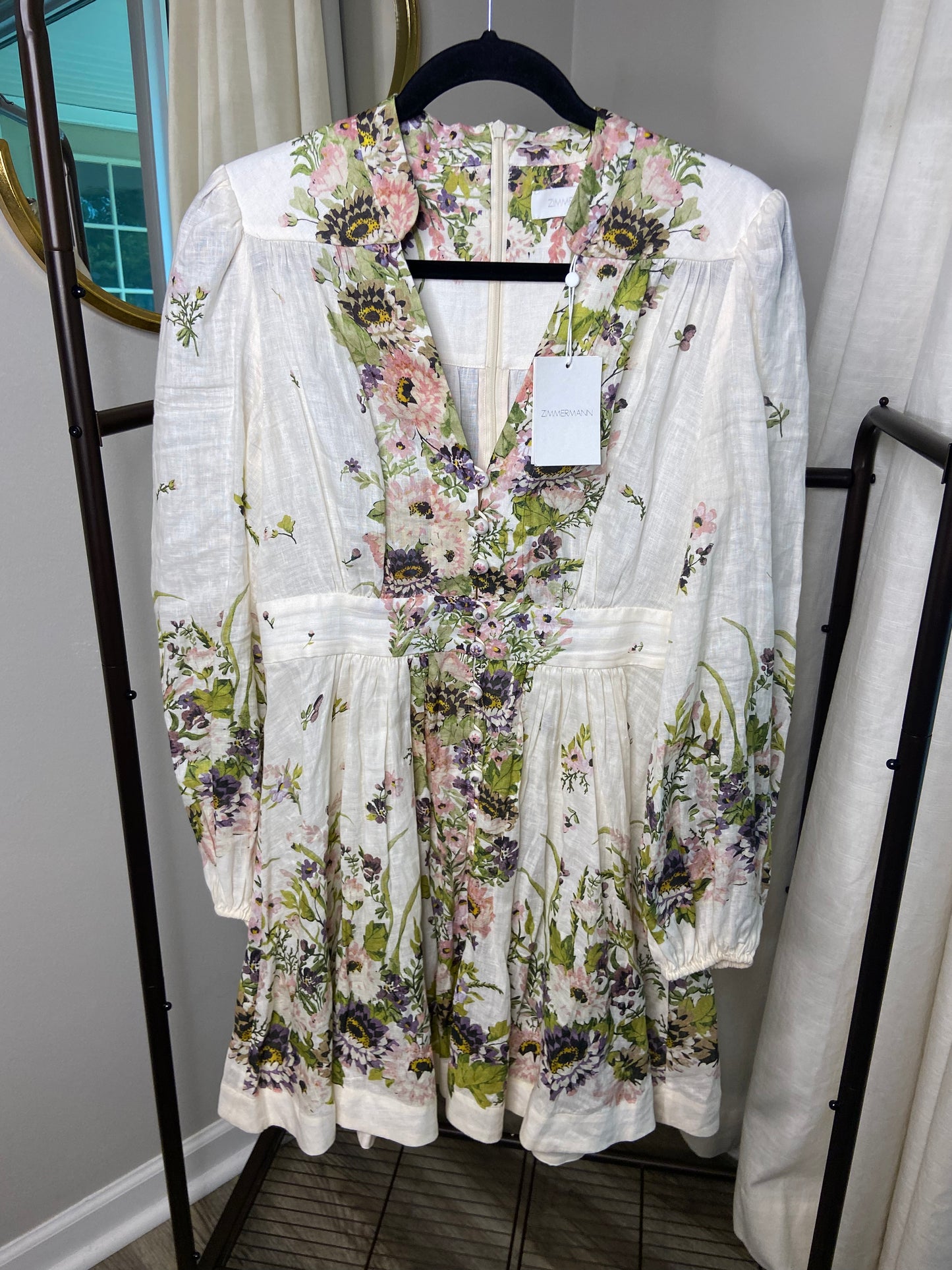Zimmermann Halliday Plunge Mini Dress size US 8