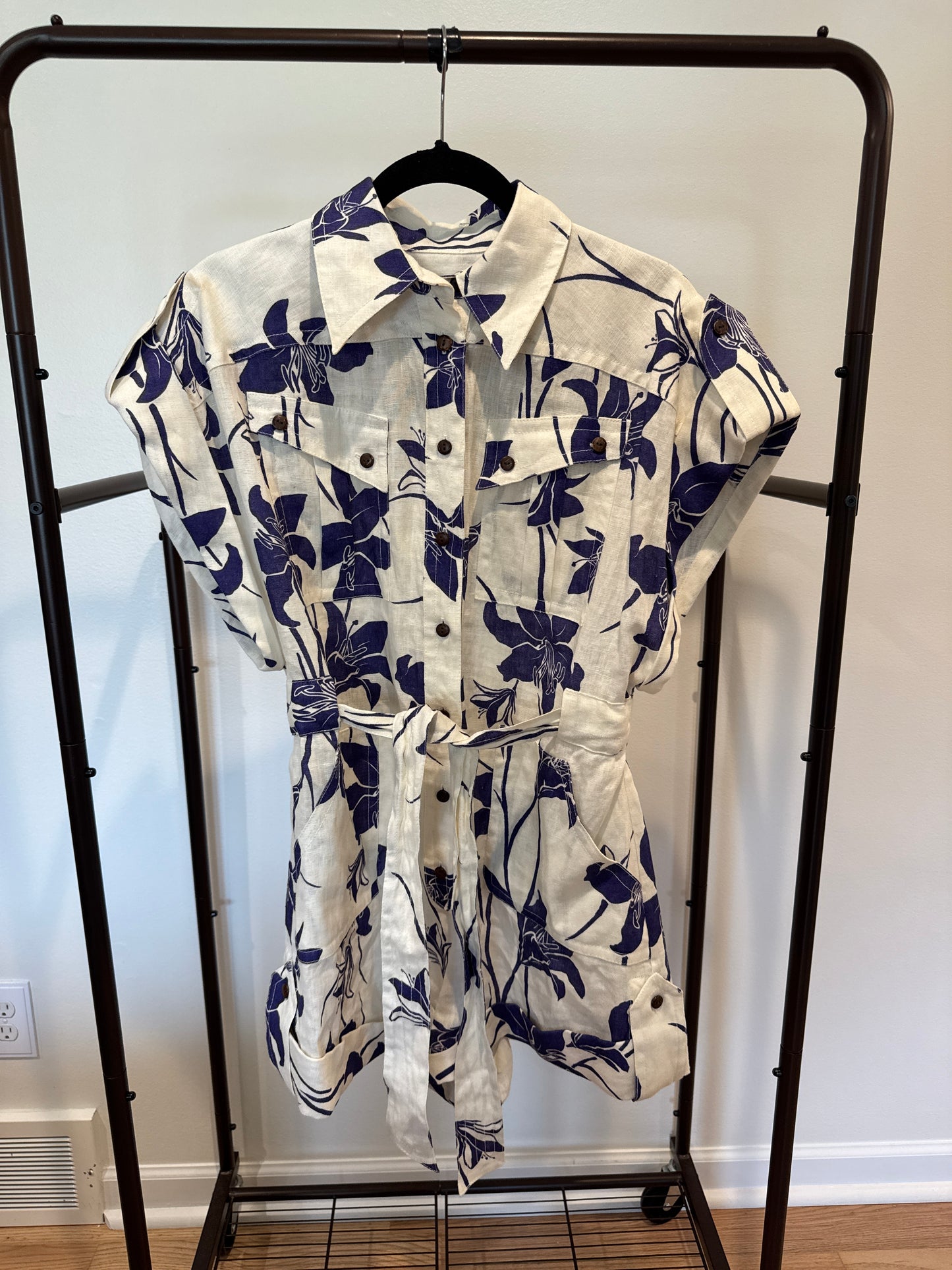 Zimmermann Acadian cuffed playsuit size 2 US 8