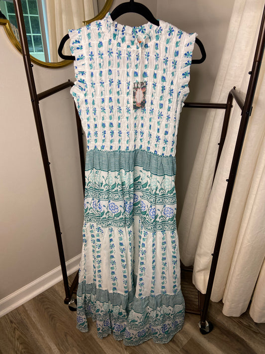 Oliphant Smocked Maxi Dress size S