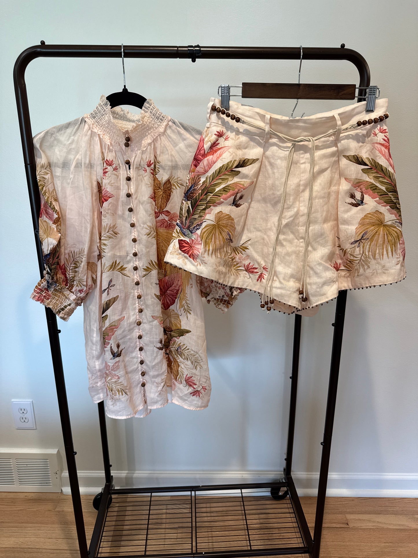 Zimmermann Ascension Tuck Short with Ascension Billow Blouse size 2 US 8