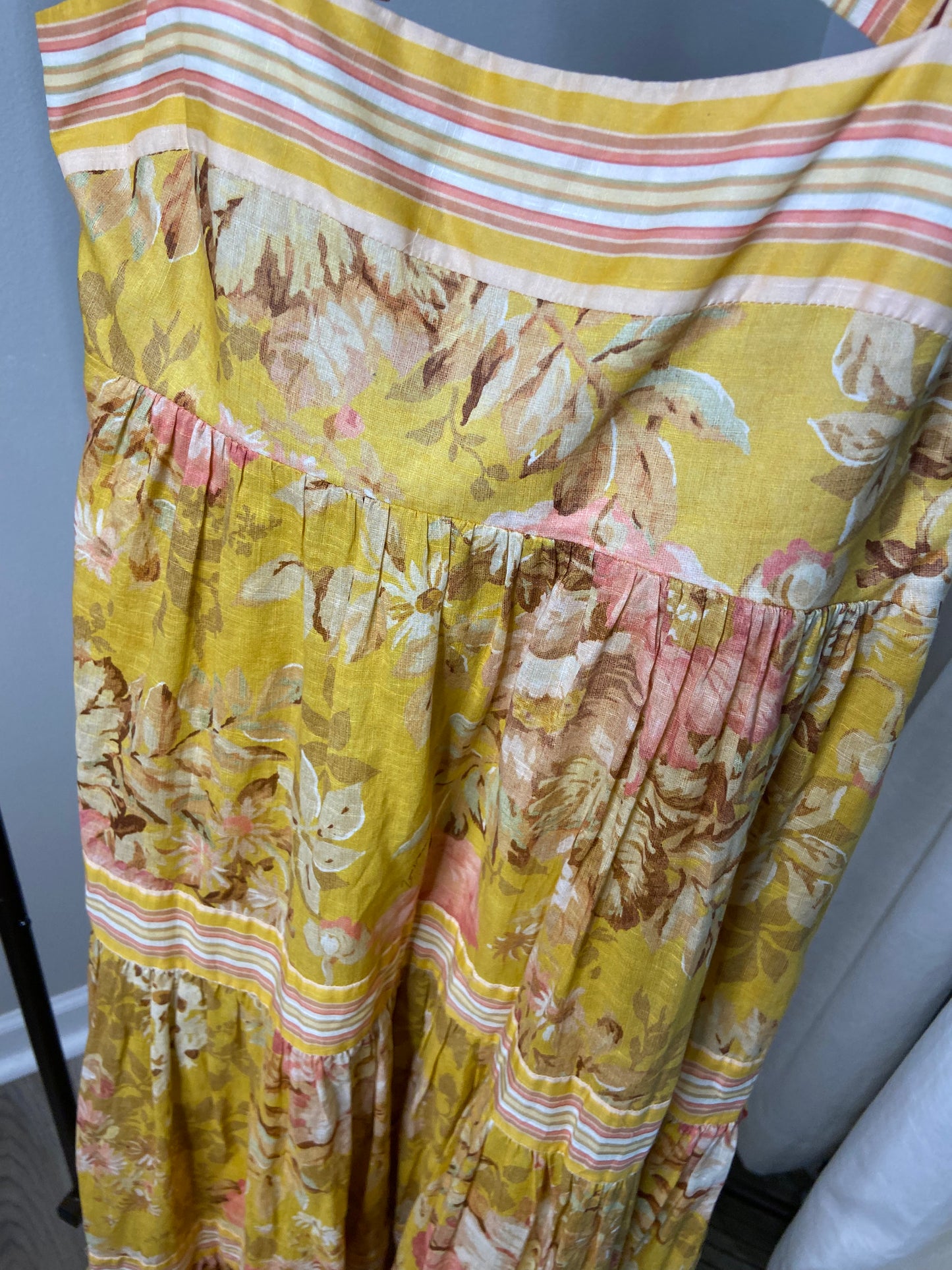 Zimmermann Tiered Floral-Print Cotton-Gauze Midi Dress size US 8