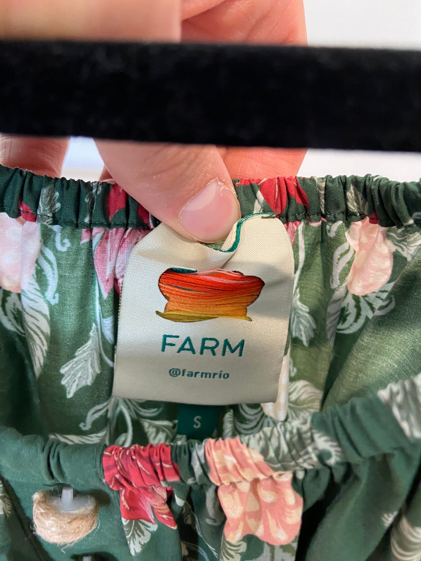 Farm Rio Green Pineapple Garden Organic Cotton Maxi Dress size S