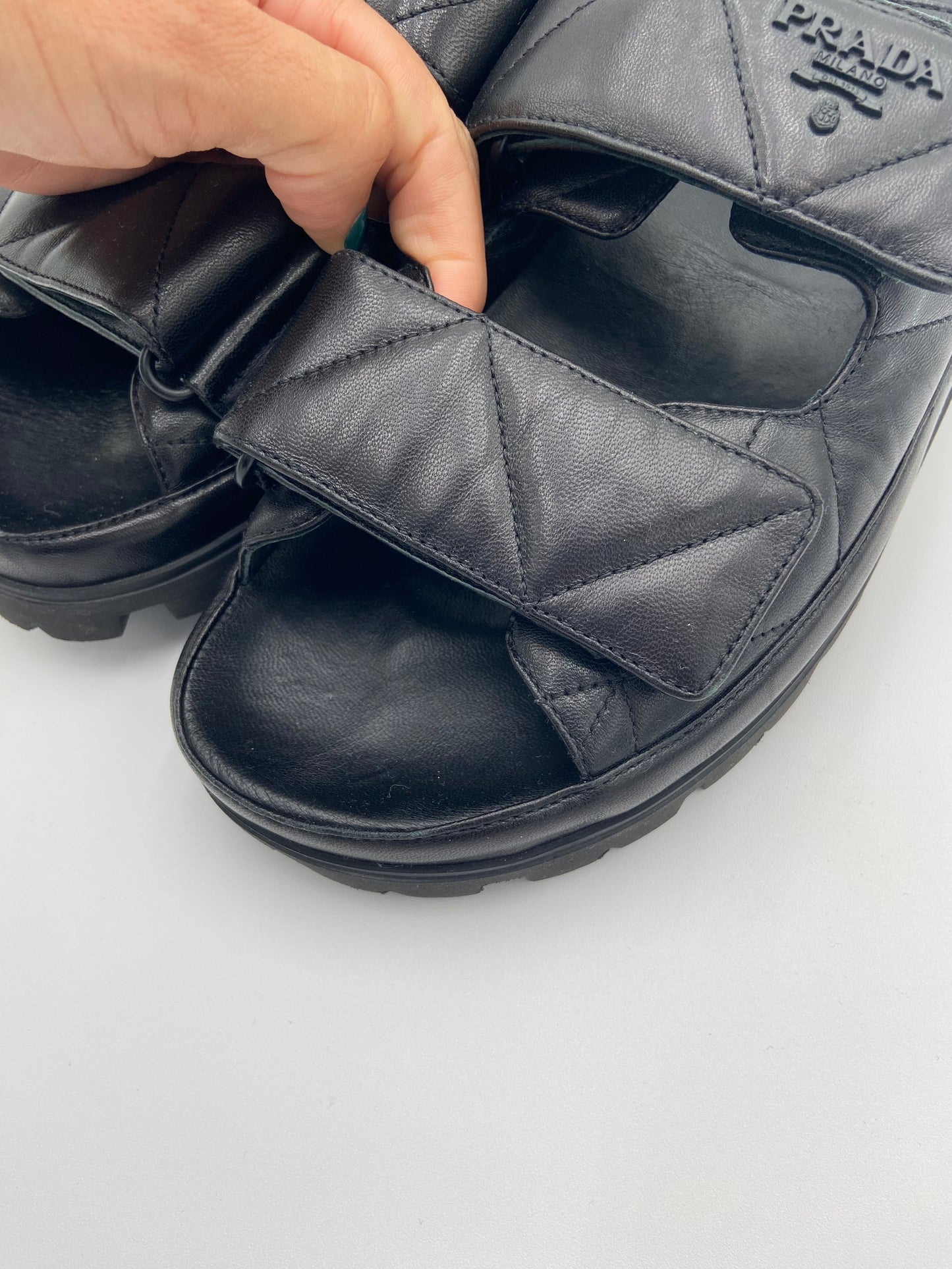 Prada Padded Nappa Leather Sandals size 40