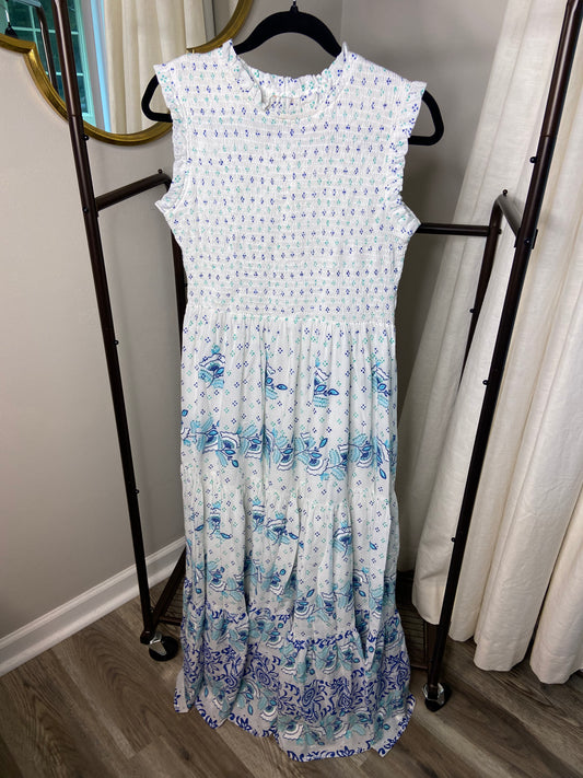 Oliphant Smocked Maxi Dress size M