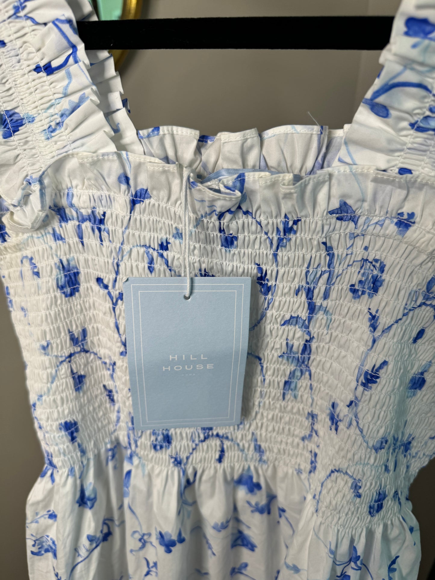 Hill House Ellie Nap Dress Blue Botanical size S