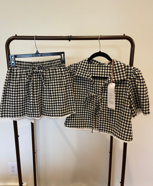 Louise Black Gingham Hanna Set size XS