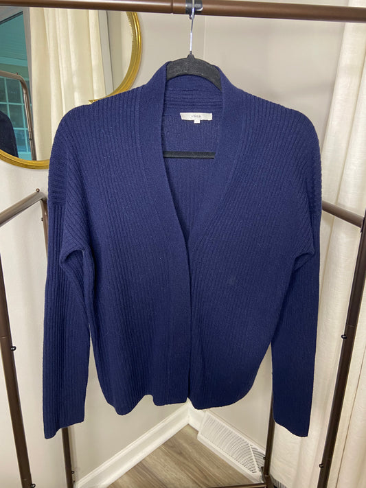 Vince Ribbed Button Front Cardigan Wool/Cashmere size S