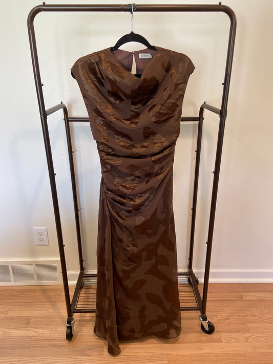 Simkhai Burke Draped Silk Midi Dress size 0