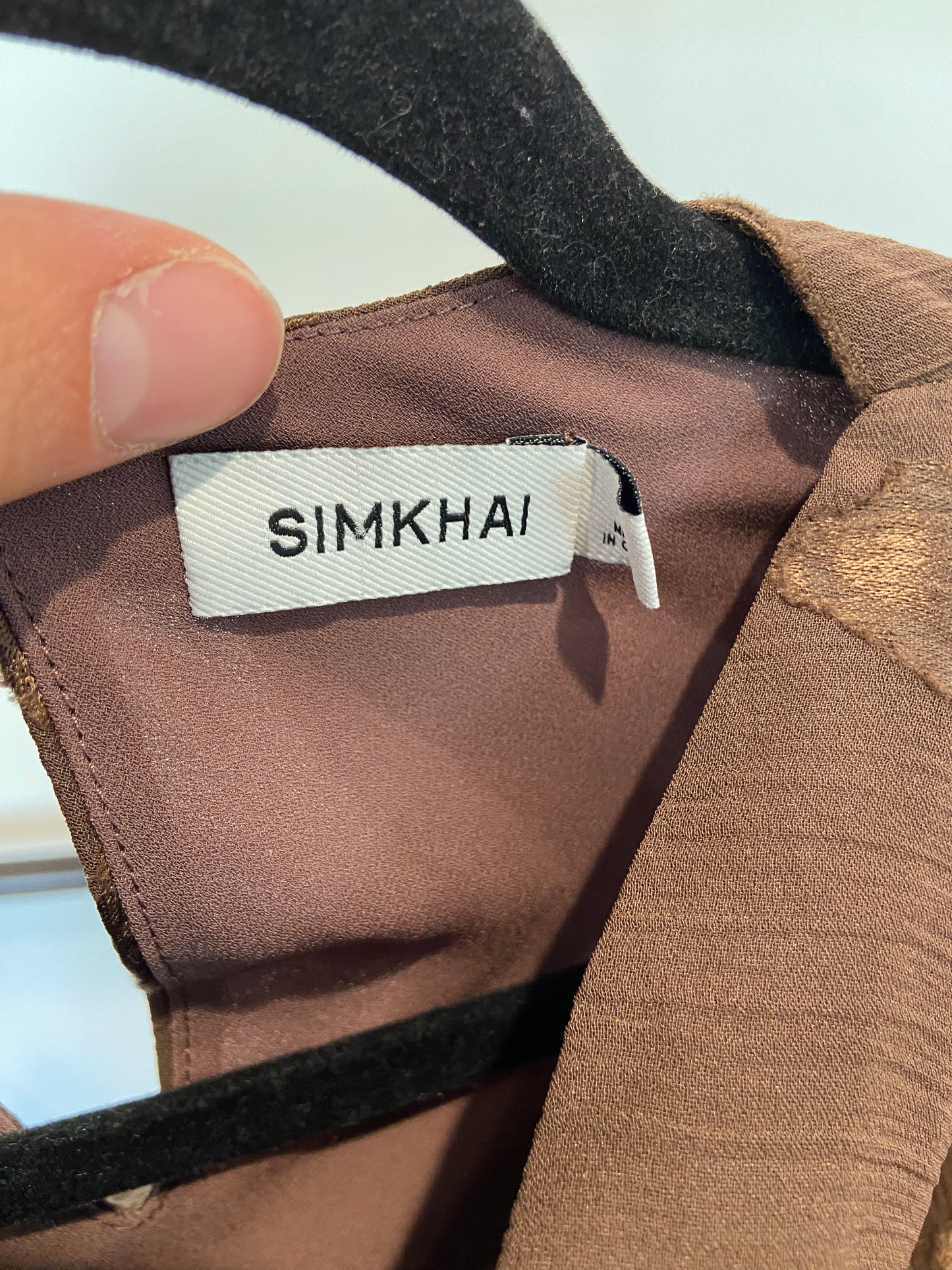 Simkhai Burke Draped Silk Midi Dress size 0