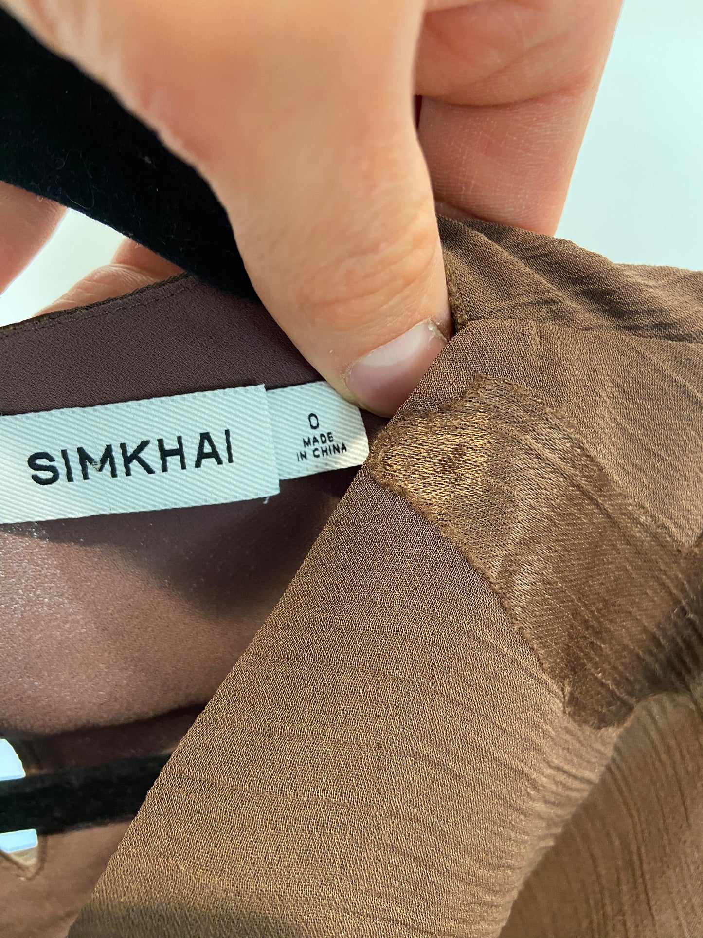 Simkhai Burke Draped Silk Midi Dress size 0