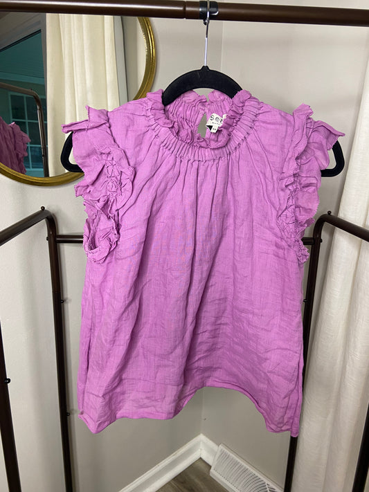 Sea New York  Lavender Micah Solid Ramie Tank Top size XS