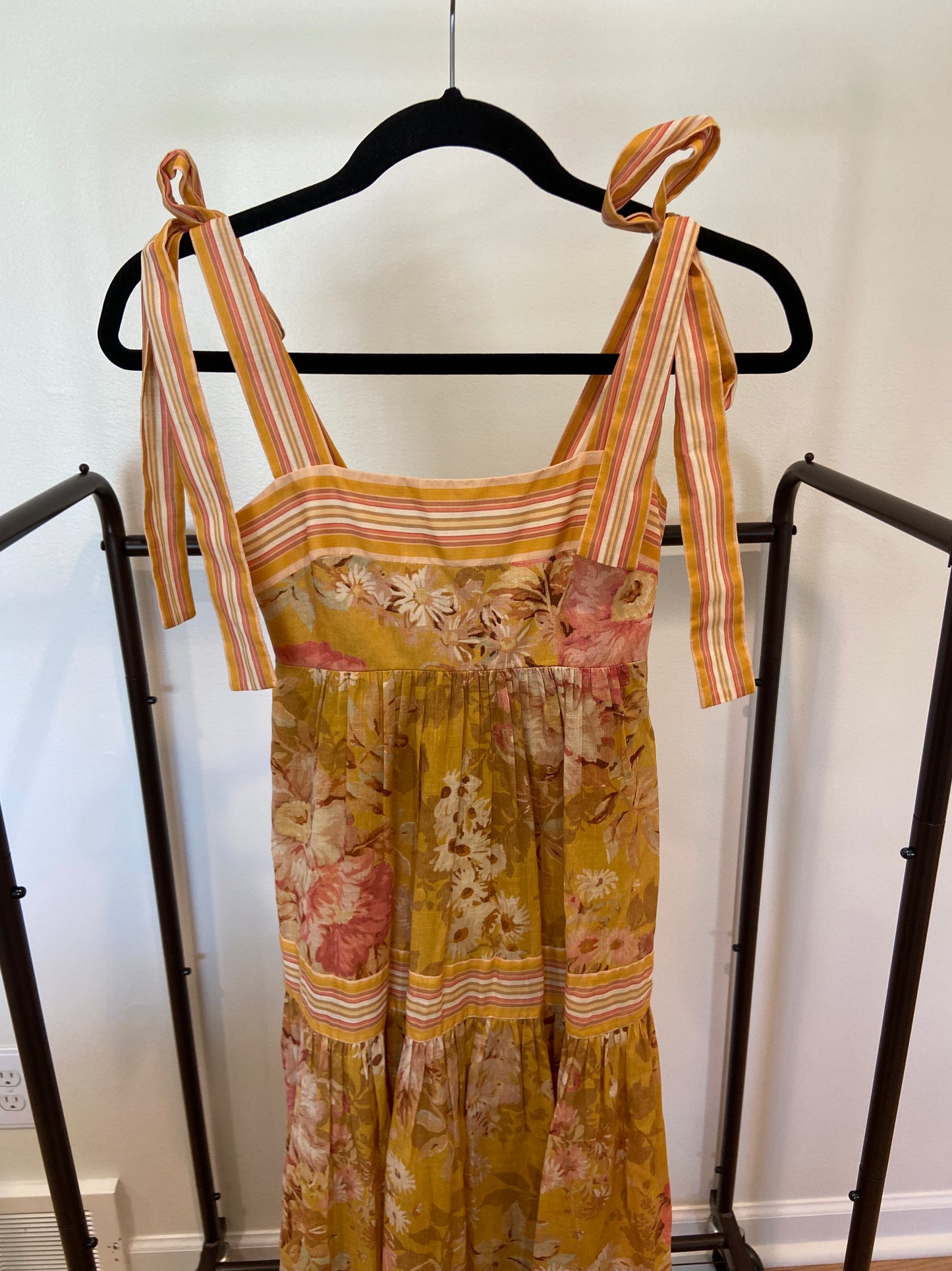 Zimmermann Pattie Tie Shoulder Midi Dress size 0 US 4