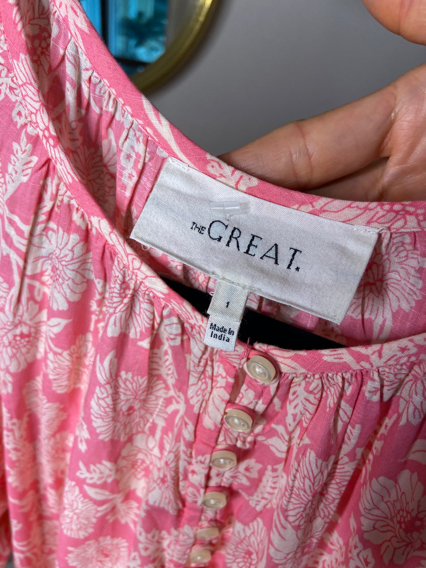 The Great The Pleated Ravine Dress Bright Rouge Wild Brush Floral size S