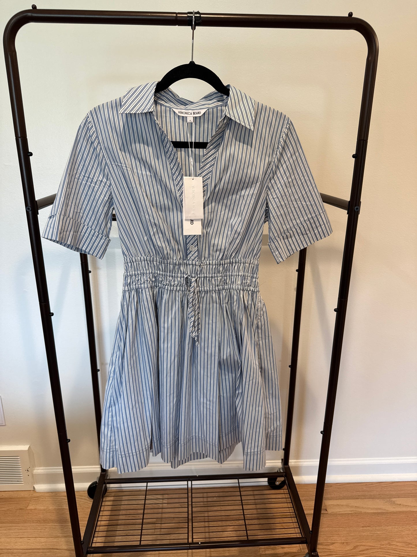 Veronica Beard Susan Stripe Cotton Blend Shirtdress size 0