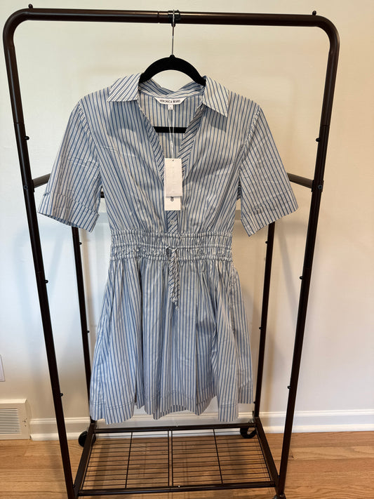 Veronica Beard Susan Stripe Cotton Blend Shirtdress size 0