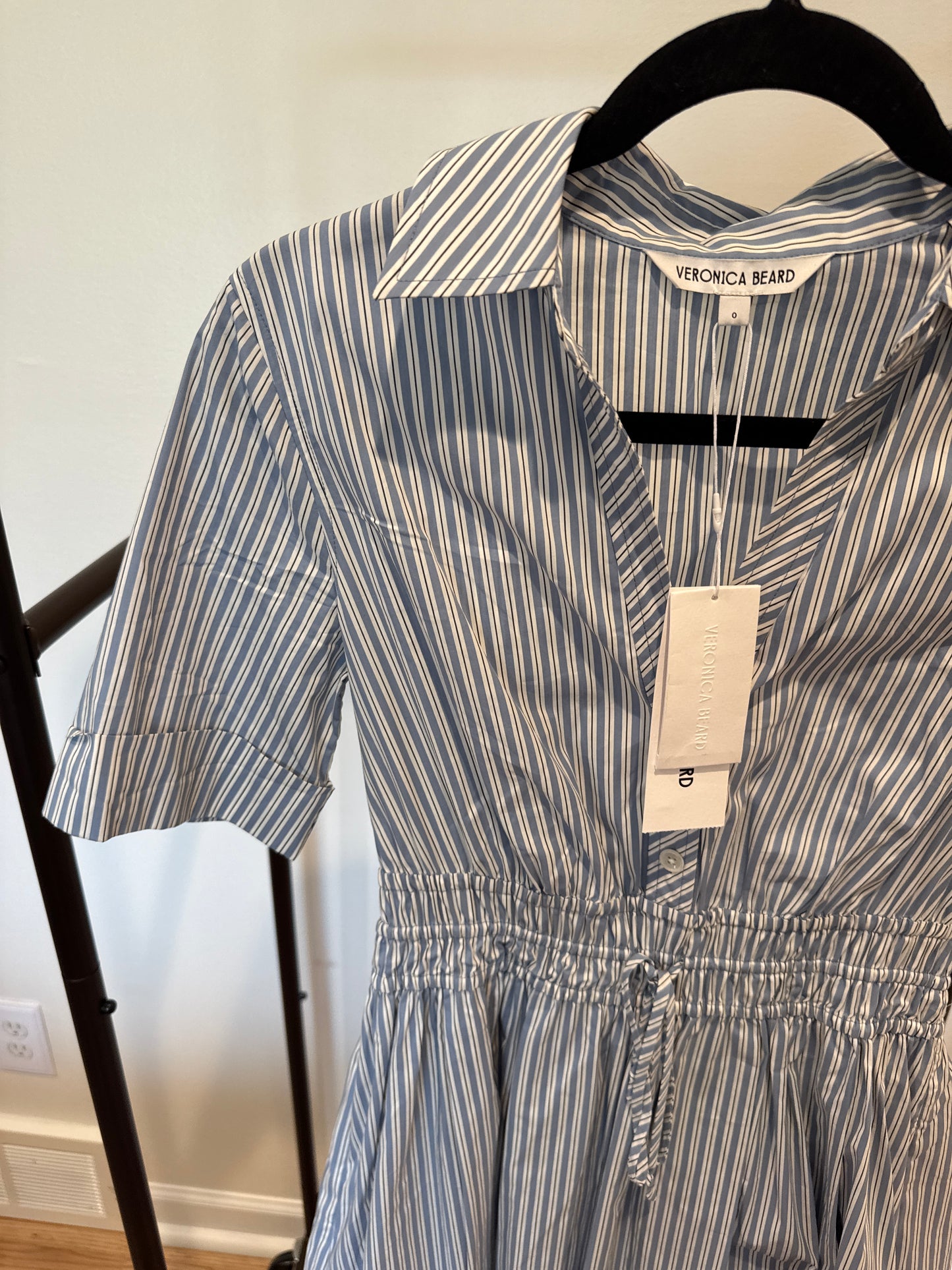 Veronica Beard Susan Stripe Cotton Blend Shirtdress size 0