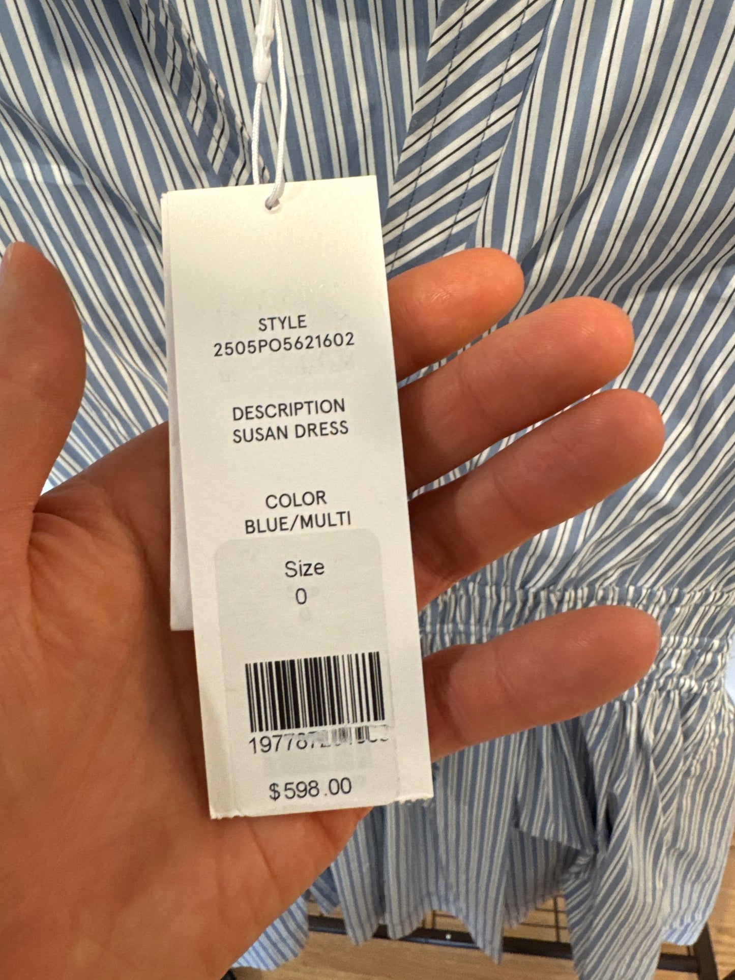 Veronica Beard Susan Stripe Cotton Blend Shirtdress size 0