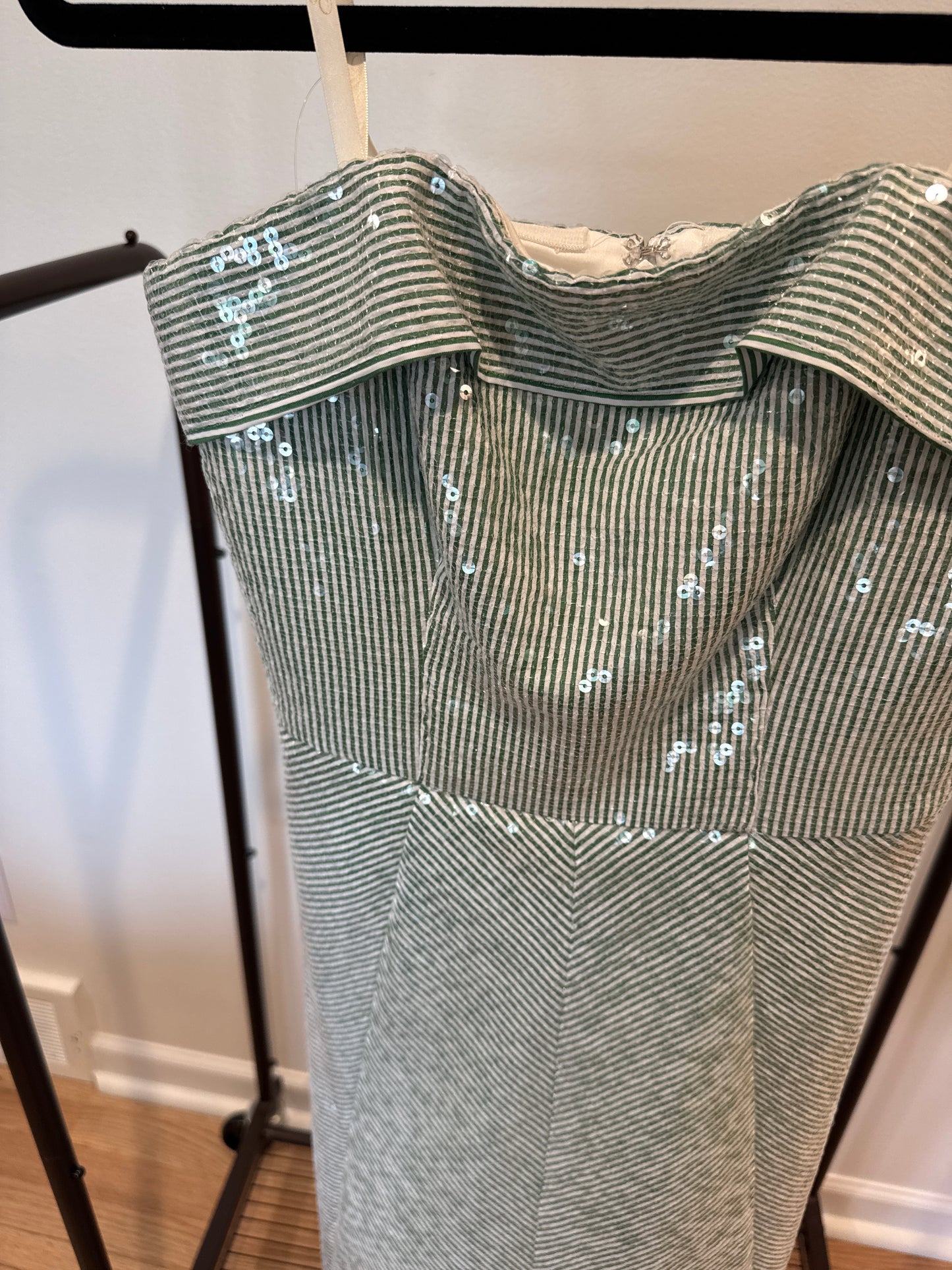 Shoshanna Midnight Kiara Dress in Verde/Ivory size 0
