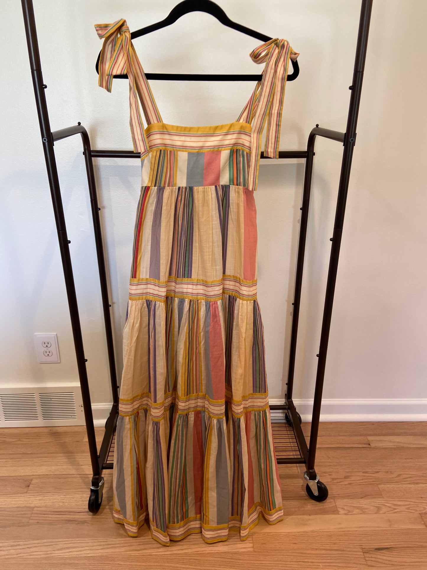 Zimmermann Mae Tie Shoulder Dress Multi Stripe size 0 US 4