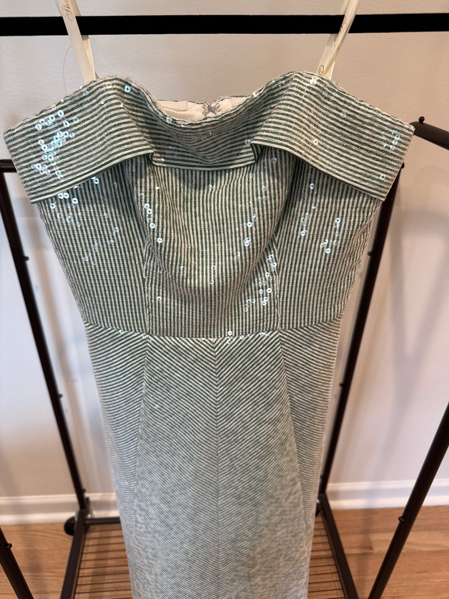 Shoshanna Midnight Kiara Dress in Verde/Ivory size 0