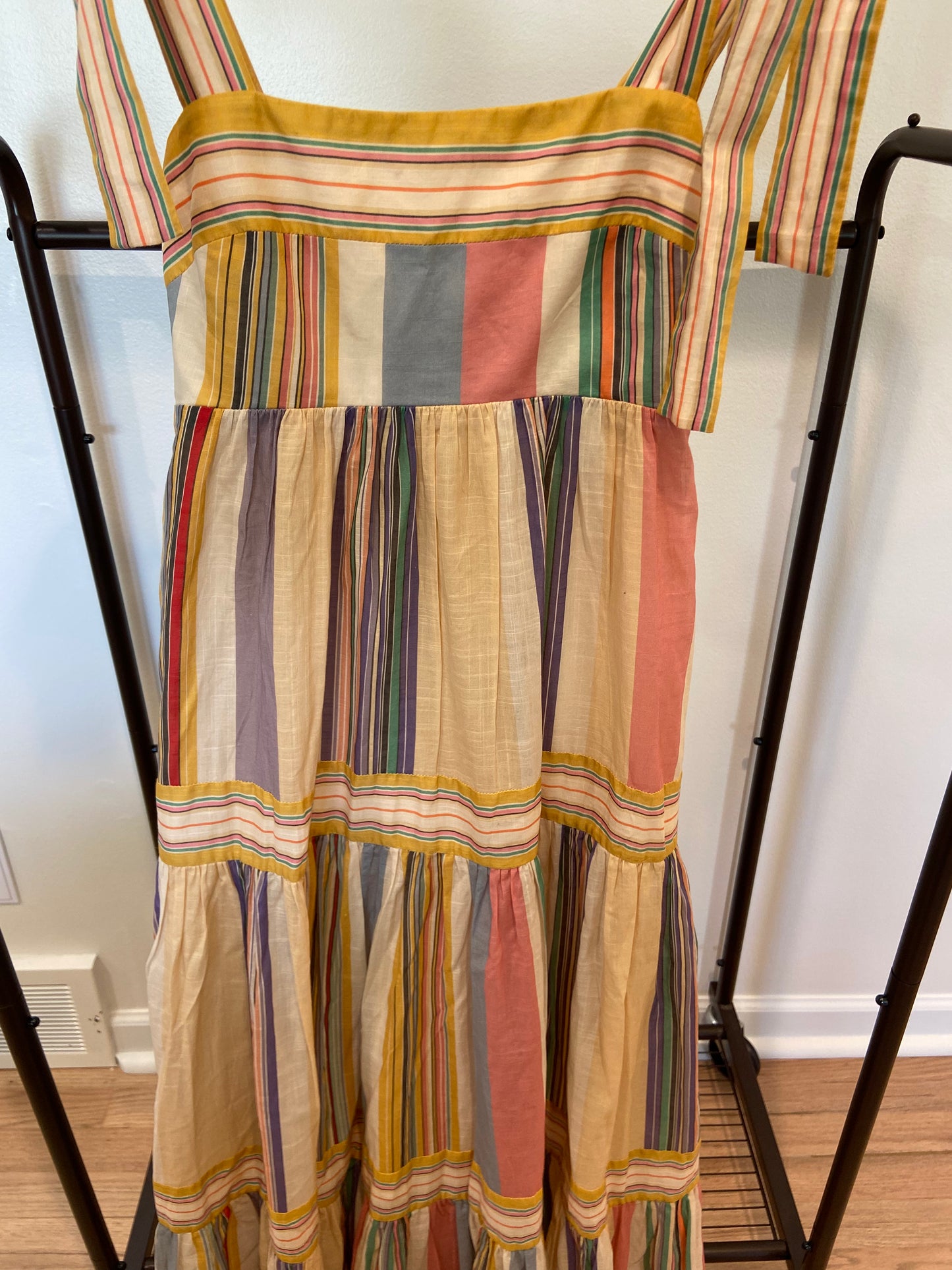 Zimmermann Mae Tie Shoulder Dress Multi Stripe size 0 US 4