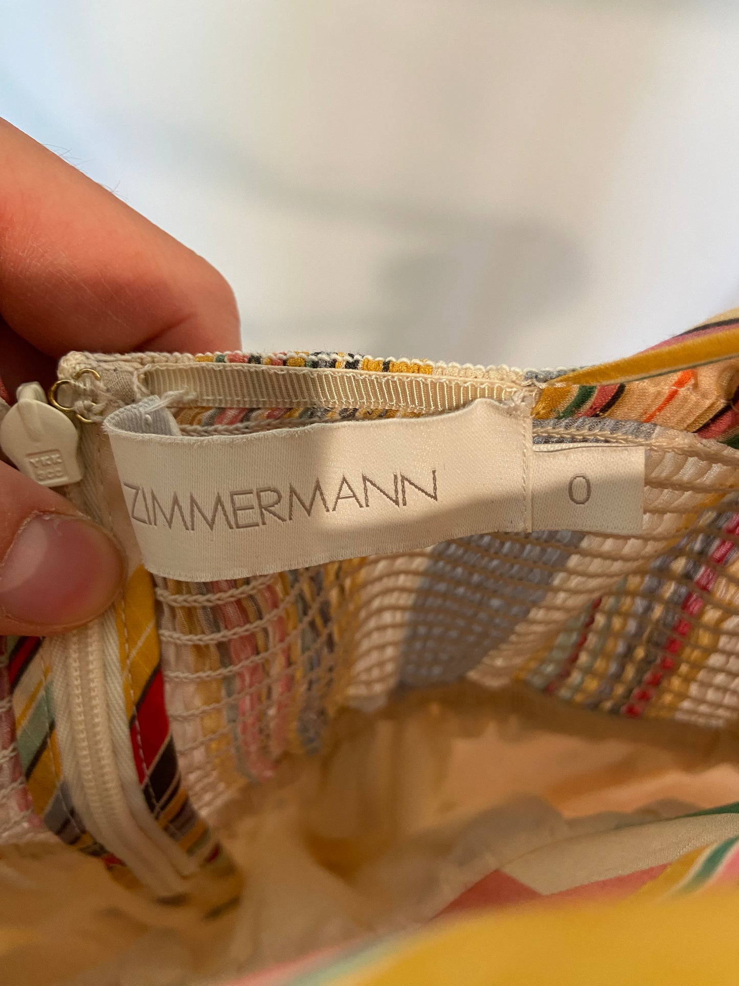 Zimmermann Mae Tie Shoulder Dress Multi Stripe size 0 US 4