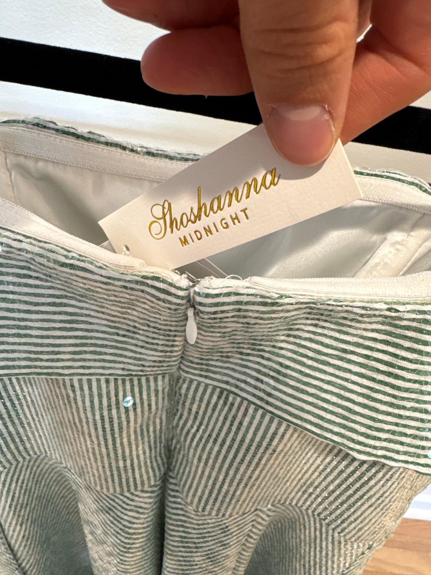Shoshanna Midnight Kiara Dress in Verde/Ivory size 0
