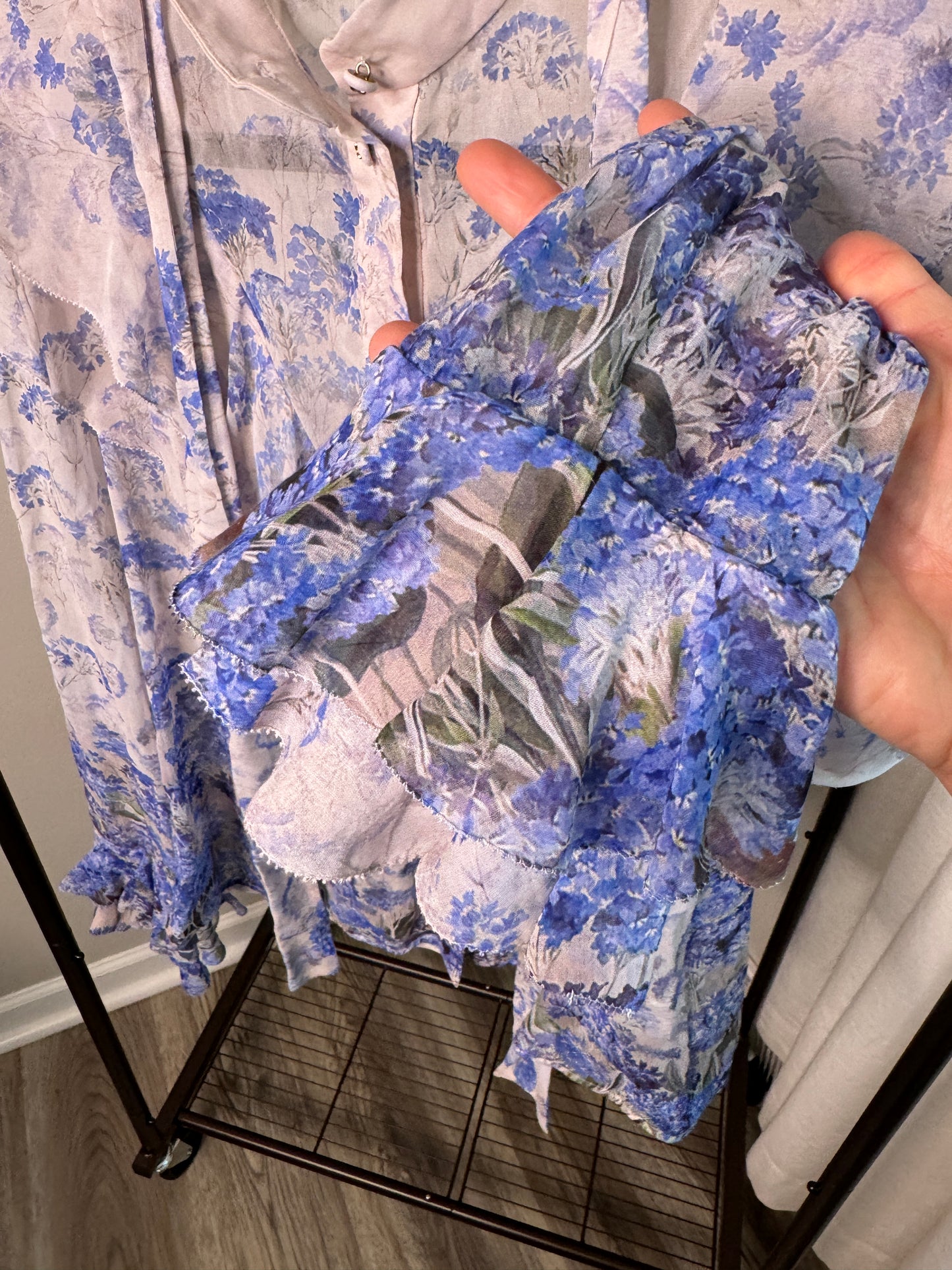 ZIMMERMANN Luminous Floral Cotton-Silk Blouse size US 8