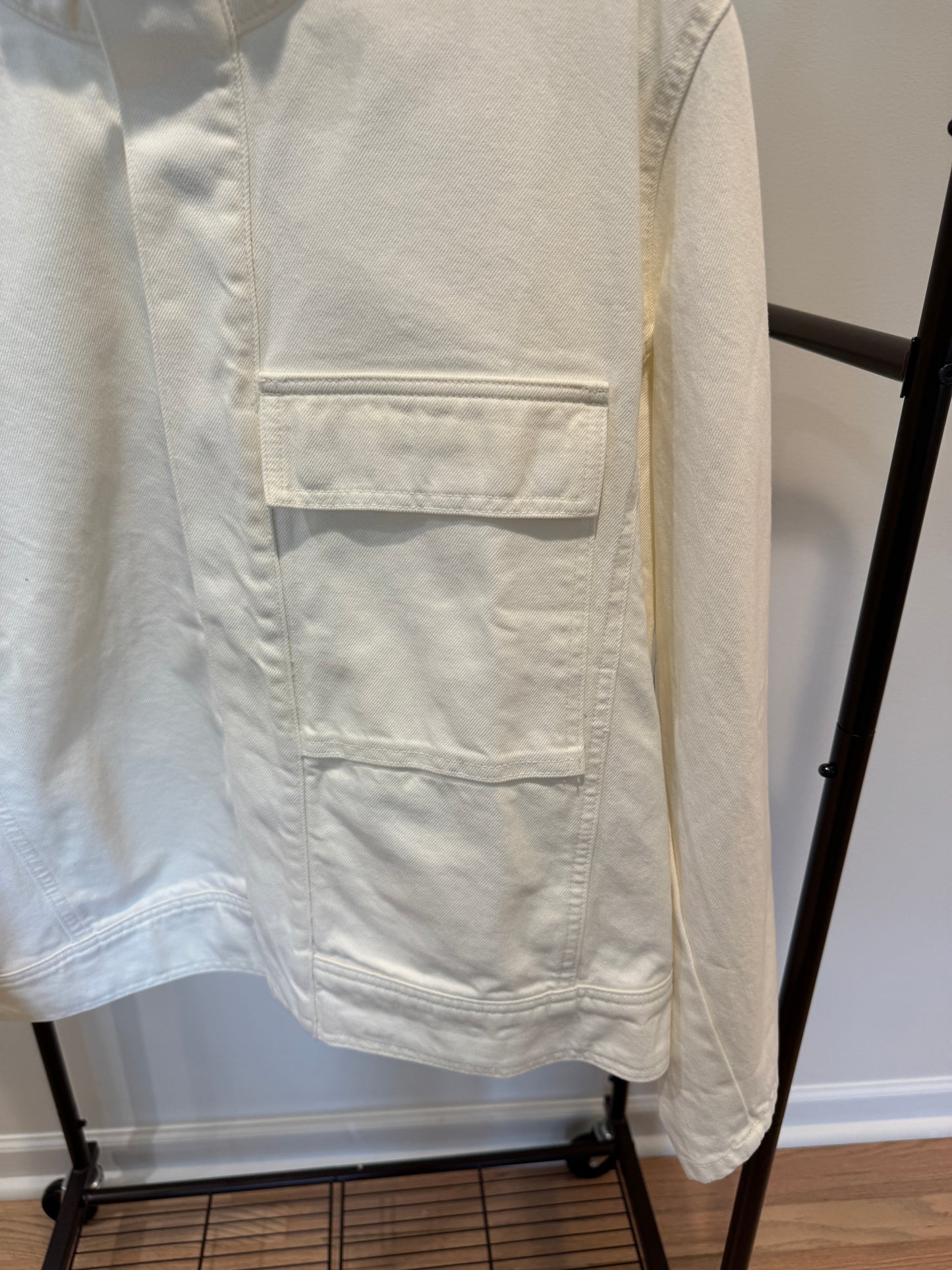 Nili Lotan Marilou Denim Cream Jacket size L