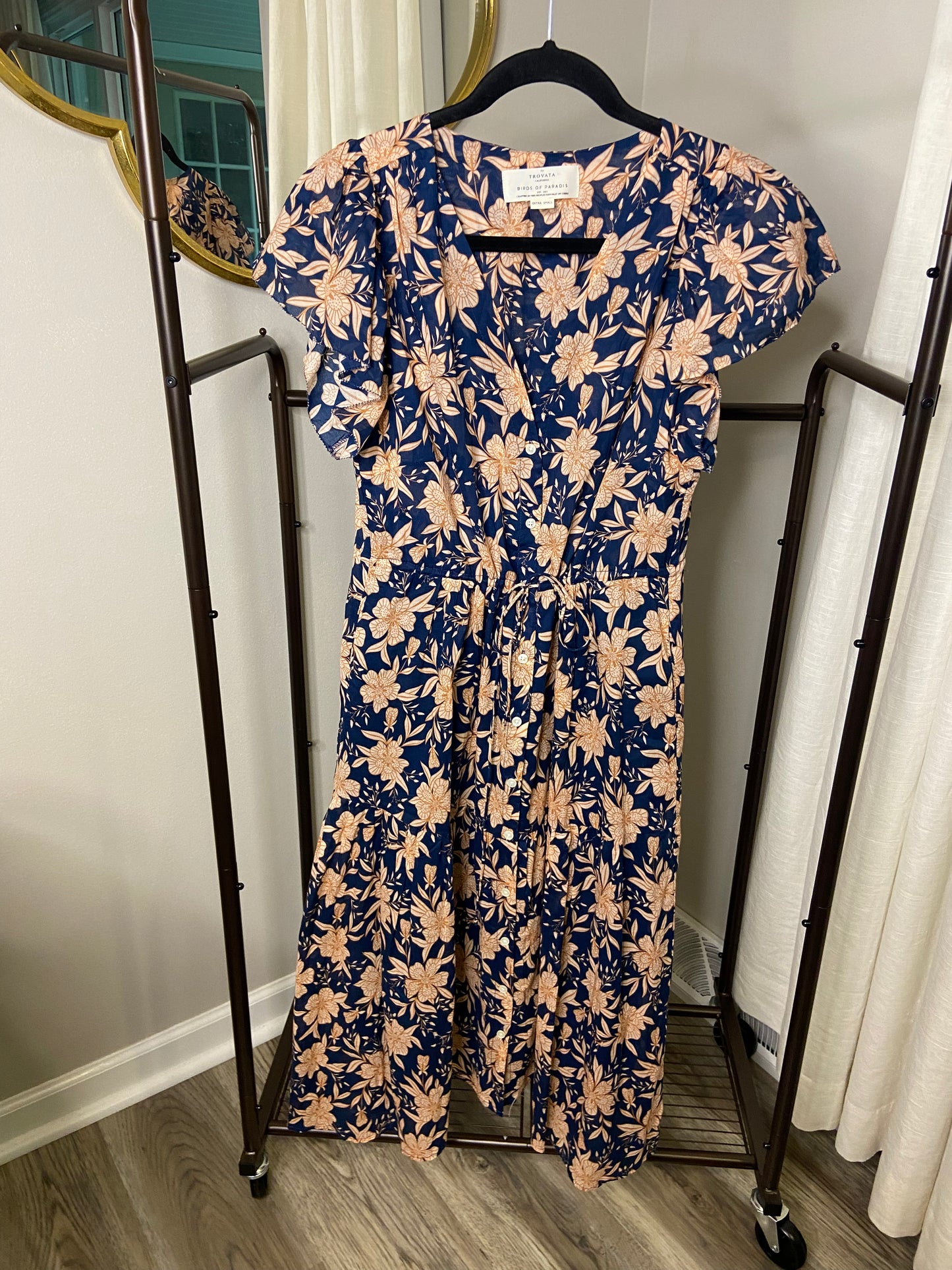 Trovata Birds of Paradis Kristi Midi Dress size XS