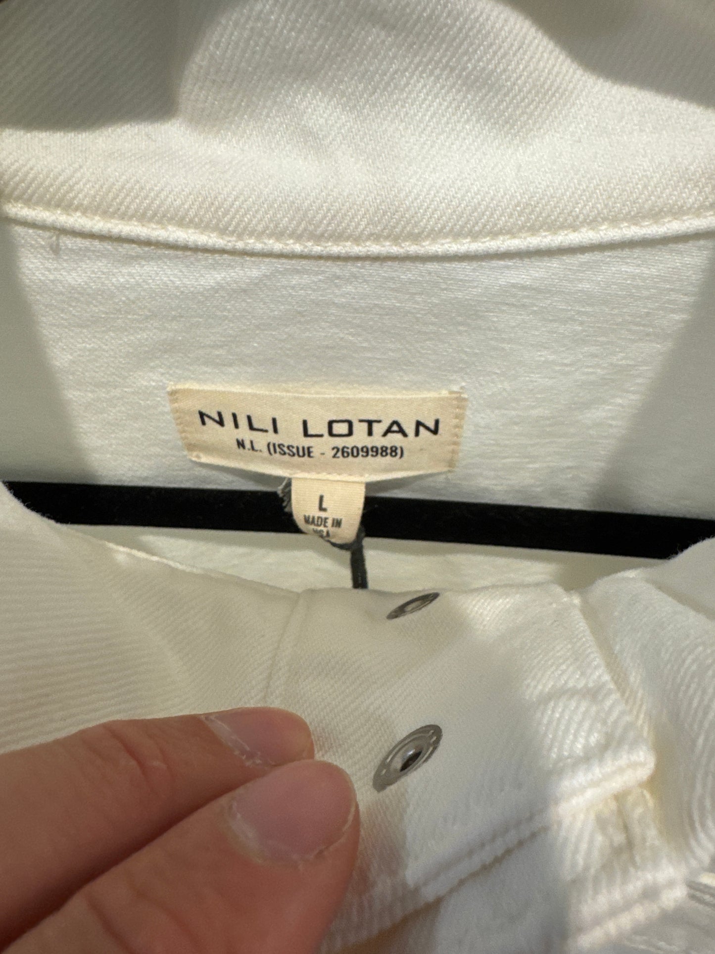 Nili Lotan Marilou Denim Cream Jacket size L