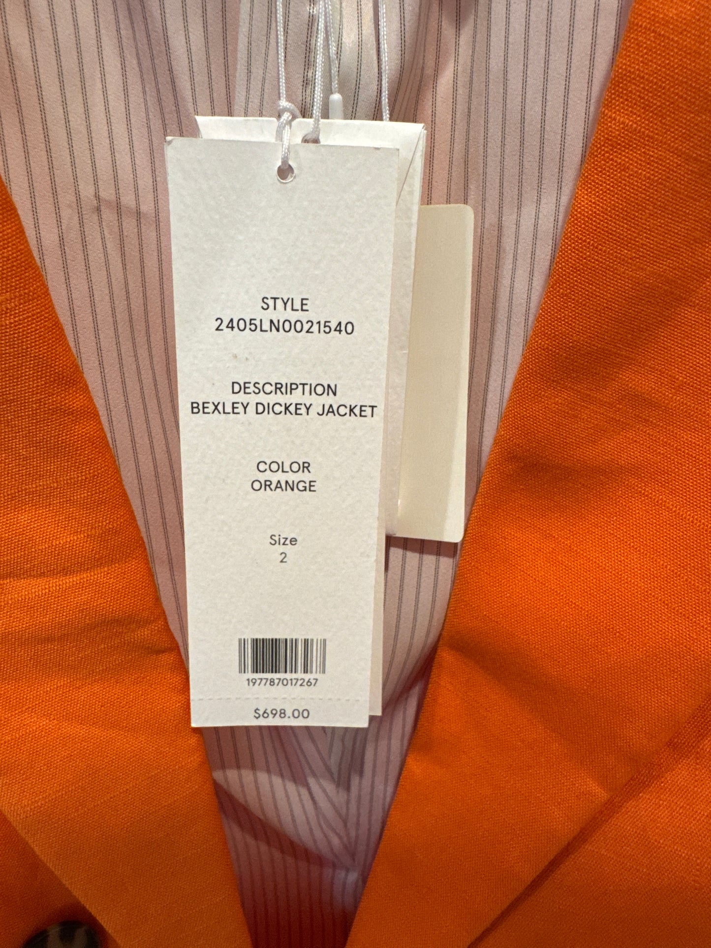 Veronica Beard Bexley Linen Dickey Jacket in Orange size 2