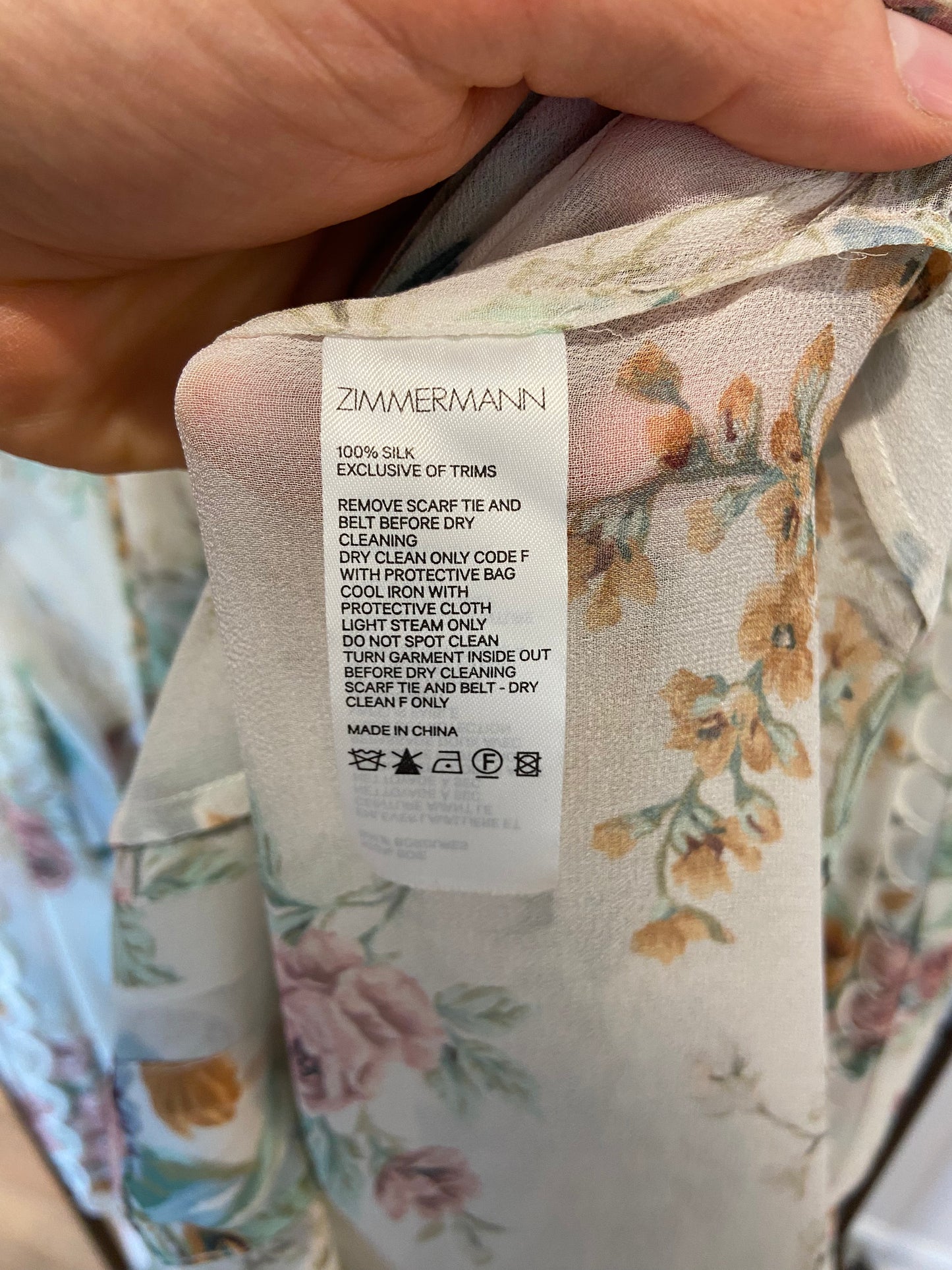 Zimmermann Wavelength Silk Floral Midi Dress size 1 US 6