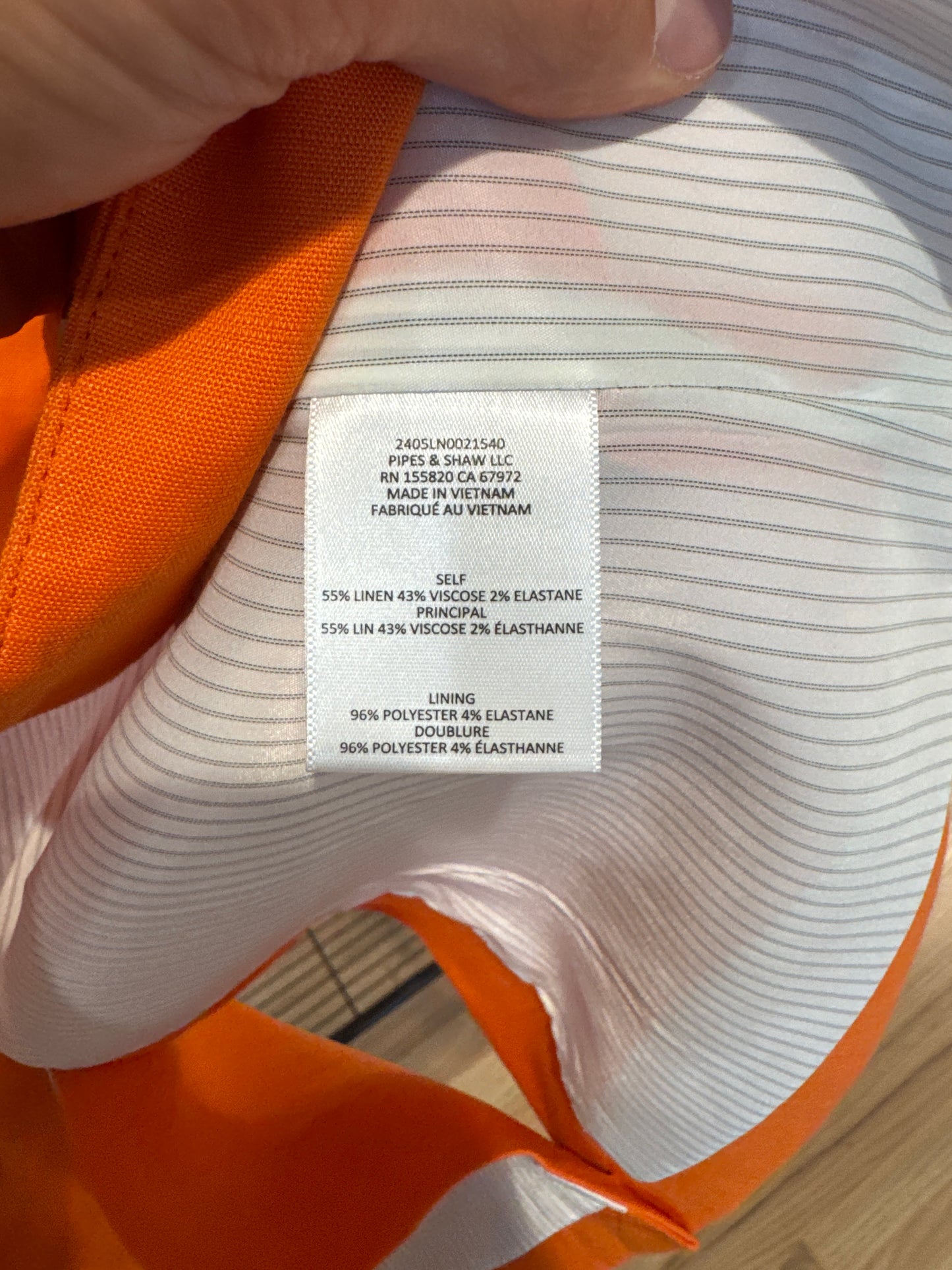 Veronica Beard Bexley Linen Dickey Jacket in Orange size 2