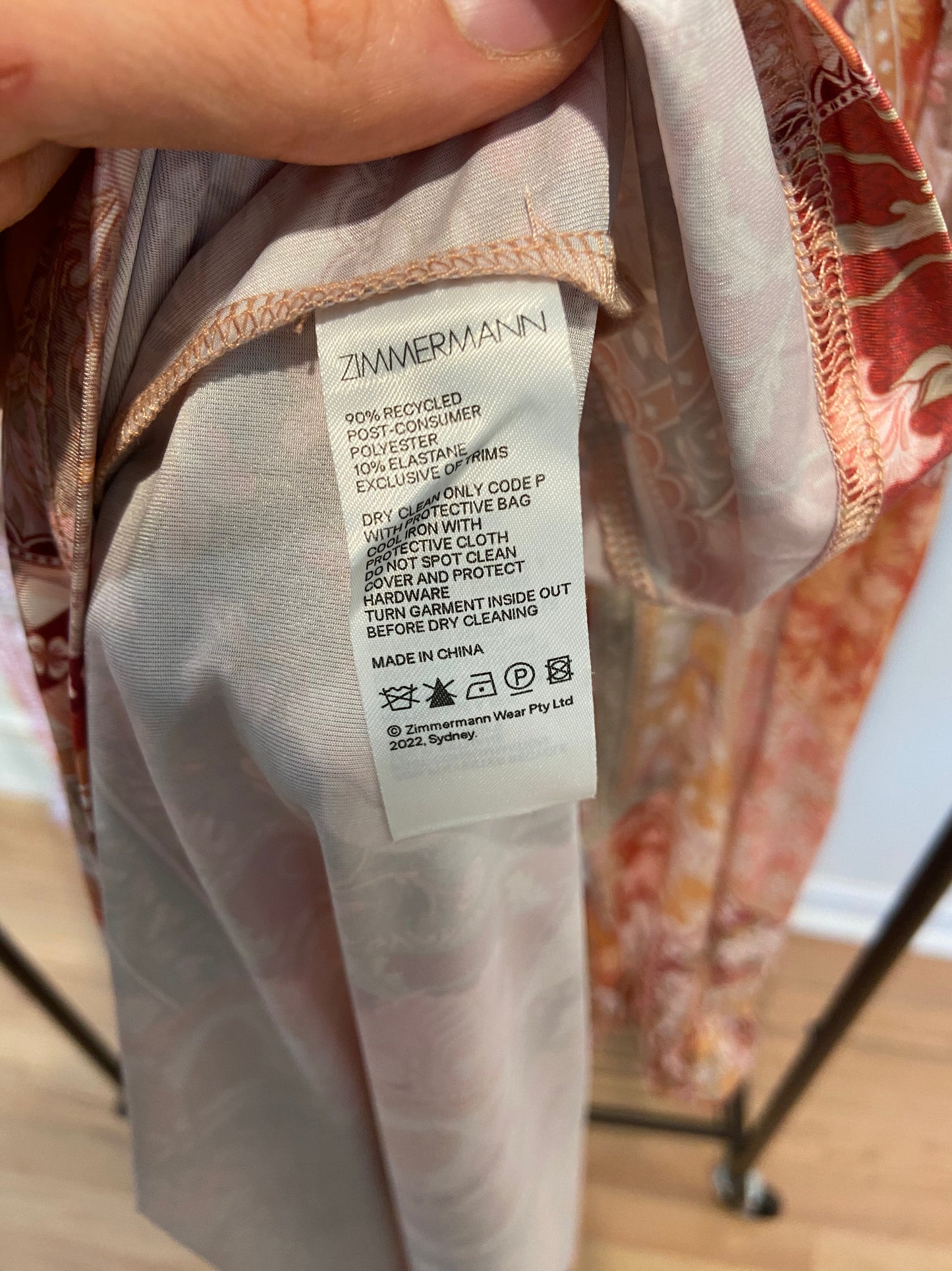 Zimmermann Kaleidoscope Red Swirl Floral Tubular Midi Dress size 3 US 10