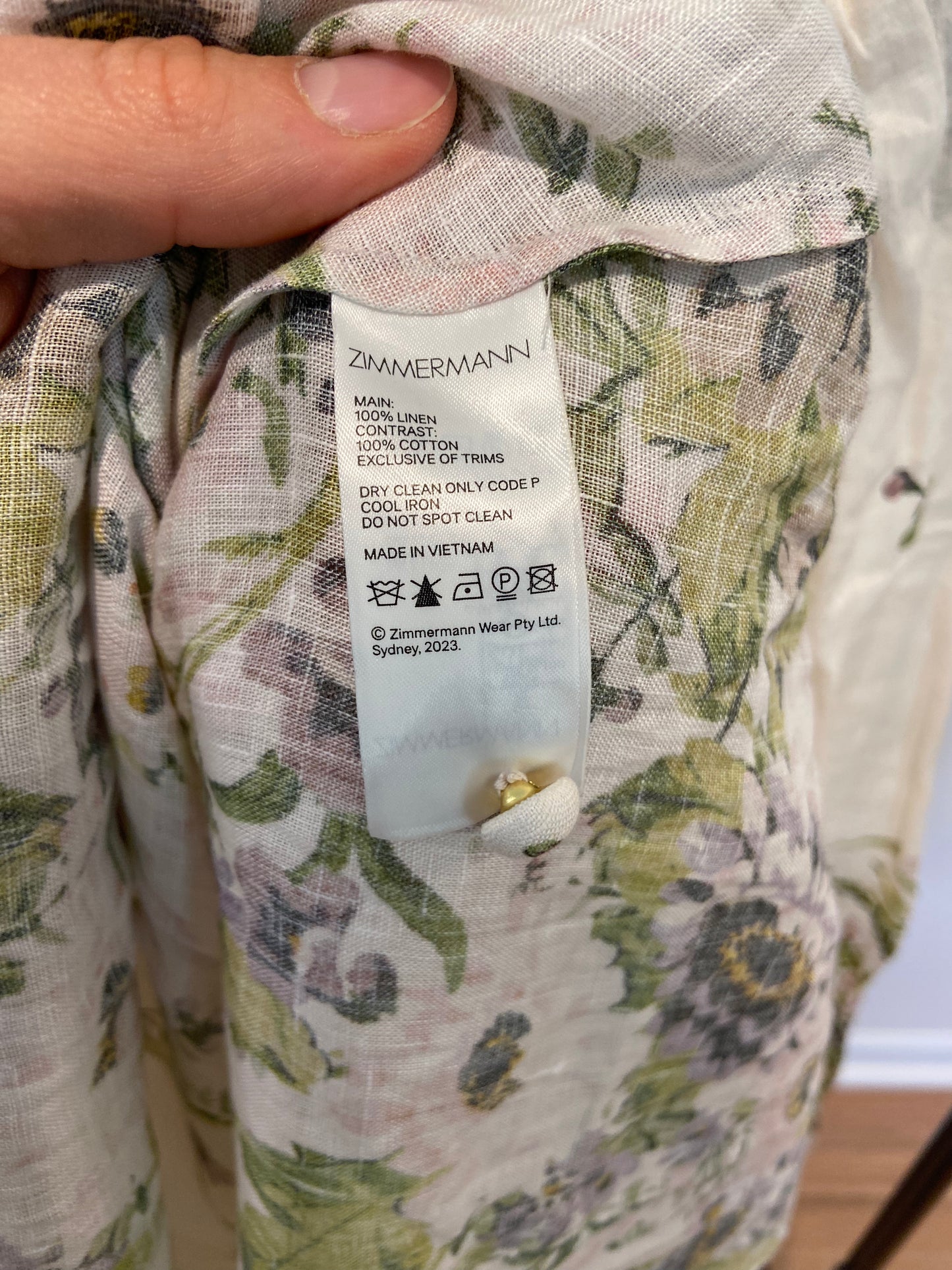Zimmermann Halliday Plunge Mini Dress size 2 US 8